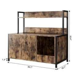 Cat Litter Box Enclosure W/Shelves Storage, 2-in-1 Hidden Litter Box W/ Doors, Indoor Litter Box Furniture, Cat Wooden Washroom Furniture -Homfan GUEST 0400d782 95a7 4027 a056 96f11bf97442