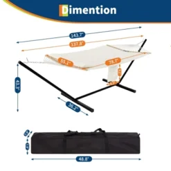 2-Person Hammock Suite With Collapsible Steel Frame – Backyard Oasis & Camping Essential (450lb Support, UV-Resistant + Storage Bag) -Homfan GUEST 0ab55e13 9e07 4a4f aa64 16822c81ddef