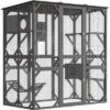68'' Wooden Catio - 4-Tier Outdoor Cat Enclosure For Multiple Cats, Waterproof Shelter W/ 4 Platforms, 2 Sliding Doors & Scratching Post -Homfan GUEST 0c12d737 1d06 4a6e 97ed 2c4dd759d5c3