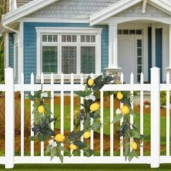 6 FT Artificial Lemon Garland – Summer & Spring Fake Fruit Garland With Lemons, Blueberries, Greenery & White Flowers, Faux Vine For Door -Homfan GUEST 0c4c7d4d b831 4431 a079 88ac81092345