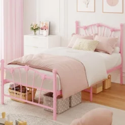 Homfan Bed Frame For Kids,Twin Bed Frame With Heart Shaped Headboard And Tailboard,Heavy Metal Slat Support,Noiseless 14 Homfan Bed Frame For Kids,Twin Bed Frame With Heart Shaped Headboard And Tailboard,Heavy Metal Slat Support,Noiseless -Homfan GUEST 0e54d68a 3a31 4a90 8d61 a17466dfc376
