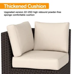 Homfan Patio Furniture Sets 6 Pieces Outdoor All-Weather Sectional Patio Sofa Set Rattan Weaving Wicker Patio Conversation Couch Set With Glass Table -Homfan GUEST 10bedd45 1c88 454e b5cd 4b1717407fda