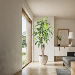 Brazilian Ironwood Artificial Plant – 6FT Garden Faux Tree With 5 Trunks, Tall Greenery Topiary For Modern Indoor & Outdoor Home Decor