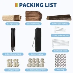 Outdoor Canopy Tent With Mosquito Netting, Pop Up Instant Gazebo Waterproof With Portable Carrying Bag, Outdoor Gazebo Tent For Backyard -Homfan GUEST 1158c06d 839f 408a b6ca 2bc888086df3