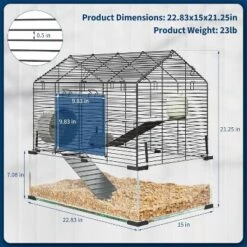 Large 3-Tier Hamster Cage With 7" Glass Bottom, Wheel, Hut & Accessories For Syrian/Dwarf Hamsters, Gerbils & Mice -Homfan GUEST 115b409b 62d8 4177 8ec8 8561631fedcc