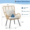 Patio Dining Chairs Set Of 2, Outdoor Wicker Club Chair With Cushions, All Weather Wicker Armchairs, Small Patio Boho Bistro Sets Conversation Chairs -Homfan GUEST 125a9f39 7bc1 4bdf 883b 8bd879ab9fac