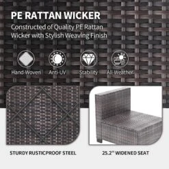 7-Piece Patio Furniture Set, Outdoor Sectional Sofa W/ Dining Table & Thick Cushions, All-Weather PE Wicker For Garden, Deck, Lawn -Homfan GUEST 12de3eaa 7d2a 4a1a bc66 1255ecb4e42b