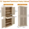 72" Wooden Tall Pantry Cabinet, Kitchen Pantry Storage Cabinets With 4 Door & 4 Adjustable Shelves And A Drawer For Kitchen, Dining Room, Wood -Homfan GUEST 16a2616c 371f 4ff1 9f5c 5ec291c312c1