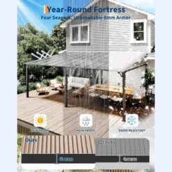 12x20ft Upgraded Lean-to Wall-Mounted Gazebo, 6mm Polycarbonate Roof & Reinforced Aluminum Frame,All-Weather Hardtop Pergola For Patio,Deck,Backyard 14 12x20ft Upgraded Lean-to Wall-Mounted Gazebo, 6mm Polycarbonate Roof & Reinforced Aluminum Frame,All-Weather Hardtop Pergola For Patio,Deck,Backyard -Homfan GUEST 192d890f 24c3 41d2 8dd6 51358db55a19