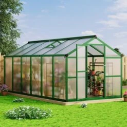 Greenhouse For Outdoors,Large Aluminum Greenhouses With Roof Vent And Quick Setup Structure,Greenhouse Heavy Duty With PC Panels, Walk-in Green Houses 16 Greenhouse For Outdoors,Large Aluminum Greenhouses With Roof Vent And Quick Setup Structure,Greenhouse Heavy Duty With PC Panels, Walk-in Green Houses -Homfan GUEST 19ed9fea 1e19 4094 ac28 c2861128aa49