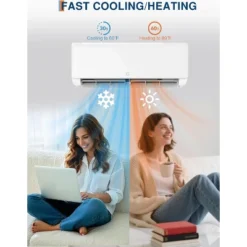 24000 Btu Mini Split AC Heating System, Wifi Enabled Mini Split Air Conditioner With 21 SEER2 Inverter,208-230V For Rooms Up To 1500 Sq. Ft