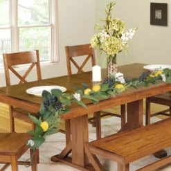 6 FT Artificial Lemon Garland – Summer & Spring Fake Fruit Garland With Lemons, Blueberries, Greenery & White Flowers, Faux Vine For Door -Homfan GUEST 1bfc31bd 622b 4425 acc7 e6b2c6cfd60d