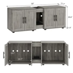 Cat Litter Box Enclosure Furniture For 2 Cats,Hiddden Cat Litter Box Enclosure Furniture 3-IN-1 Wooden Cat Litter Cabinet W/Barn Door&Double Rooms -Homfan GUEST 1d41aa07 4860 48c6 a9d2 960b2c4d6f42