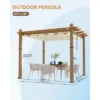 Aluminum Pergola W/ Retractable Canopy - Heavy-Duty UV-Resistant For Deck, Backyard 2 Aluminum Pergola W/ Retractable Canopy - Heavy-Duty UV-Resistant For Deck, Backyard -Homfan GUEST 1e3a4165 1362 42a1 9060 23f74adda520