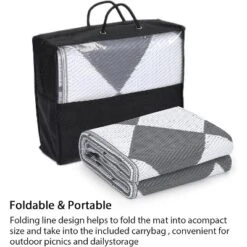 Waterproof Reversible Outdoor Rug - Lightweight, Foldable, Easy Clean For Patio, Camping, Pool & Beach -Homfan GUEST 1ebf99af 1ba3 42f9 97f2 c8b9bd83fba6