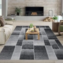 Modern Geometric Patchwork Rug - Large Living Room, Bedroom, Dining Room Carpet - Nursery, Home Office Floor Decor -Homfan GUEST 1f1560ae 5bb8 4810 92c0 6303091e2a93