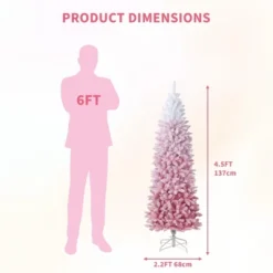 Prelit Ombre Christmas Tree With 230 LED Lights, Flocked Branches, Easy Setup - For Home, Office, Party Decor -Homfan GUEST 1fb2d9e2 e986 49f0 af1c 00f62e702608