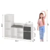 Kids Bookshelf, Children Bookcase With Soft Cushion Seat – Children’s Toy Storage Cubby & Reading Nook, 44.1" Kids Storage Cabinet For Playroom