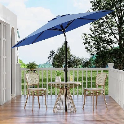 Homfan 9Ft Patio Umbrella - 8 Sturdy Ribs Outdoor Table Umbrella With Crank Lift & Push Button Tilt - Market Umbrella For Pool, Deck, Yard, Garden 3 Homfan 9Ft Patio Umbrella - 8 Sturdy Ribs Outdoor Table Umbrella With Crank Lift & Push Button Tilt - Market Umbrella For Pool, Deck, Yard, Garden