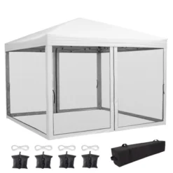 Pop Up Canopy Tent 10 Ft. X 10 Ft. Mosquito Netting & Wheeled Bag, One Push Setup, 3 Height Sun Shelter -Homfan GUEST 25816445 c2e9 42e0 b7a9 d65c1e75194f