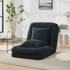 Adjustable Sofa Bed - 5-Position Recliner Chair W/ 2 Pillows For Adults & Pets - Comfy Living Room & Bedroom Lounger -Homfan GUEST 25d92fcd 9311 4270 b888 c7e77483dbe1