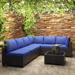 Homfan 7 Piece Outdoor Patio Furniture Set, PE Rattan Conversation Sofa Set, Wicker Patio Set W/Thick Cushions & Glass Top Coffee Table 22 Homfan 7 Piece Outdoor Patio Furniture Set, PE Rattan Conversation Sofa Set, Wicker Patio Set W/Thick Cushions & Glass Top Coffee Table -Homfan GUEST 265cf3de 6dfa 4d4a 9e39 abe35cb51edd