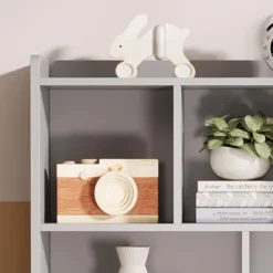 Kids Bookshelf And Toy Storage, 3-Tier Wooden Toy Storage Unit With Shelves And Compartments, Freestanding Kids Bookcase For Playroom, Bedroom -Homfan GUEST 2894c5b0 4384 4ae3 85bb 281043c33ed3