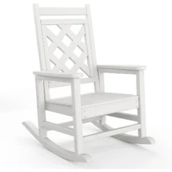 Homfan Outdoor Adirondack Rocking Chair, All Weather HDPE Fire Pit Chair With Wide Back, Outdoor Lounger Rocking Fire Pit Chair -Homfan GUEST 2c9fe96f f437 4762 b58c f0e1d39f67a4