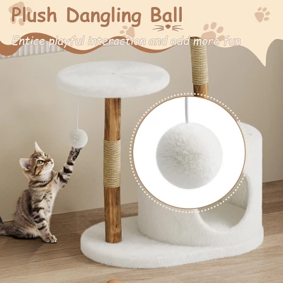 Real Wood Modern Cat Tree Tower, Cat Scratching Post W/Bed For Indoor Cats W/Natural Wicker Condo,Aesthetic Tree Stand,Boho Pet Furniture 8 Real Wood Modern Cat Tree Tower, Cat Scratching Post W/Bed For Indoor Cats W/Natural Wicker Condo,Aesthetic Tree Stand,Boho Pet Furniture - Image 6