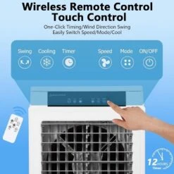 3000 CFM Evaporative Air Cooler, 10.3 Gallon Swamp Cooler With Remote Control, 3 Speeds, 12h Timer, 3-In-1 Swamp Cooler Air Conditioner -Homfan GUEST 2e213d1d 1aec 4c6d ad9f 40e2b3b9c8d3