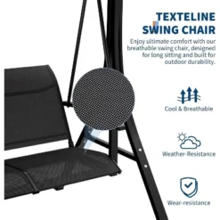 Homfan Outdoor Porch Swing Chair With Adjustable Canopy For Adults Glider Bench With Thickened Cushions Outside Patio Swing For Backyard Lawn Garden -Homfan GUEST 30490515 f0e3 4bd6 89ae 6e9d7892bfcf