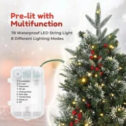 Homfan Pre-installed Lighted Christmas Tree, Snowflake Christmas Tree, Sleigh Base, Artificial Christmas Tree For Home Decoration -Homfan GUEST 331203fd 0945 4f82 ad3d 82acb76d450a