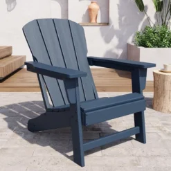 Homfan Modern HDPE Plastic Adirondack Chair - Poly Lumber Weather Resistant Firepit Chair - With Wooden Textured -Homfan GUEST 349c093a 9f0c 48eb a267 c5ca0b05b746