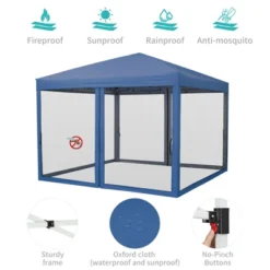 Pop Up Canopy Tent 10 Ft. X 10 Ft. Mosquito Netting & Wheeled Bag, One Push Setup, 3 Height Sun Shelter -Homfan GUEST 356bfb2d ae92 4891 a0b7 13572b60f93a