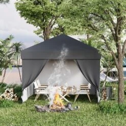 10 Ft. X 10 Ft. Pop Up Canopy Tent Outdoor Heavy Duty Instant Shelter With 4 Sidewalls For Events