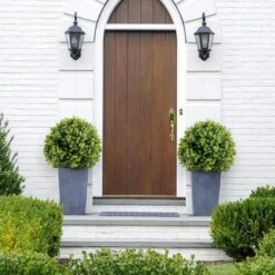 43.3 Inch Artificial Topiary Ball Tree With Spike,Artificial Cedar Tree For Home Decor, Indoor And Outdoor, Set Of 2 -Homfan GUEST 361064a8 cccc 4d96 bd25 b6165882f52d