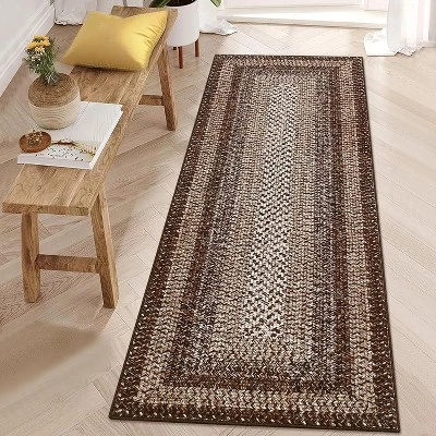 Non-Slip Kitchen Runner Rug, Washable Boho Vintage Rug With Rubber Backing For Hallway, Entryway, Laundry Room 6 Non-Slip Kitchen Runner Rug, Washable Boho Vintage Rug With Rubber Backing For Hallway, Entryway, Laundry Room - Image 4