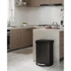 13 Gallon / 50 Liter Metal Trash Can With Lid, Large Garbage Can For Kitchen, Rustproof Step-on Kitchen Metal Trash Bin