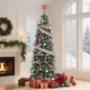 Pre-Lit Slim Christmas Tree With Warm White Lights, Pine Cones & Metal Stand — Weather-Resistant PVC Tips, 6/7.5/9/12 Ft 2 Pre-Lit Slim Christmas Tree With Warm White Lights, Pine Cones & Metal Stand — Weather-Resistant PVC Tips, 6/7.5/9/12 Ft -Homfan GUEST 39b976e0 db95 47f0 9358 49bb376a8de9