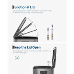 2x10.6 Gal Stainless Steel Step Trash Can, Dual Kitchen & Recycling Bin With Lid, PP Inner Buckets -Homfan GUEST 3cfc36a3 37c6 4cb0 a1ff 27965c6484b9