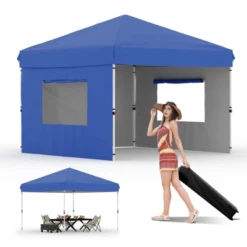 Pop Up Canopy - Easy Up Camping Tent With One Roller Bag, 3 Adjustable Height, 4 Weight Bags For Deck, Garden, Sports, Beach, Party 31 Pop Up Canopy - Easy Up Camping Tent With One Roller Bag, 3 Adjustable Height, 4 Weight Bags For Deck, Garden, Sports, Beach, Party -Homfan GUEST 400b7b3e 59b3 4d6f 98b1 fa21e336f66e
