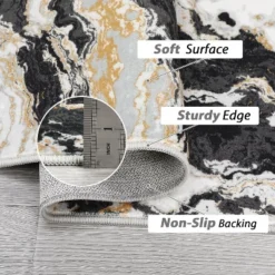 Homfan Runner Rug Machine Washable Kitchen Runner Rugs Soft Low Pile Modern Abstract Floor Rug Marble Carpet Runners For Hallway Entryway Bedside -Homfan GUEST 419a0082 bf31 41f9 bdaf 21dea0f99284