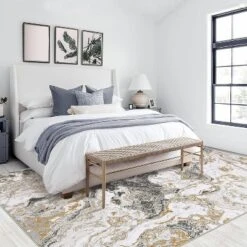 Homfan Runner Rug Machine Washable Kitchen Runner Rugs Soft Low Pile Modern Abstract Floor Rug Marble Carpet Runners For Hallway Entryway Bedside -Homfan GUEST 43978b00 3ece 4a98 b69a 1a035542ad1d