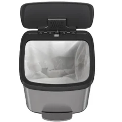 16 Gallon / 60 Liter Metal Trash Can With Lid, Large Garbage Can For Kitchen, Rustproof Step-on Kitchen Metal Trash Bin With Liner Rim -Homfan GUEST 449ec6a9 b295 4ed3 9772 86e5af0d4074