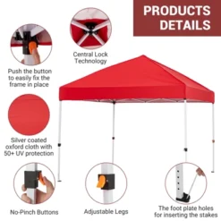 Easy Pop-Up Canopy, Pop Up Commercial Pop-Up Gazebo Tent, Waterproof Outdoor Screen Tent For Parties, Camping, Garden, Outdoor -Homfan GUEST 4519cc04 034c 4566 8da7 0552f2abc79e