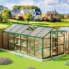 Greenhouse For Outdoors,Large Aluminum Greenhouses With Roof Vent And Quick Setup Structure,Greenhouse Heavy Duty With PC Panels, Walk-in Green Houses -Homfan GUEST 4774e9c6 eabb 48ff ac24 66ee07d627c9