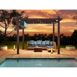 Aluminum Pergola W/ Retractable Canopy - Heavy-Duty UV-Resistant For Deck, Backyard -Homfan GUEST 479d1dbc 08fb 40ee 935b 3df3dd451ae2