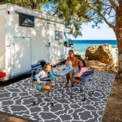 Homfan Outdoor Rug - Waterproof Reversible For Patio, RV, Deck, Backyard -Homfan GUEST 48462ae6 908e 41b1 9cc8 085a0ef7aa56