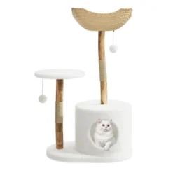 Real Wood Modern Cat Tree Tower, Cat Scratching Post W/Bed For Indoor Cats W/Natural Wicker Condo,Aesthetic Tree Stand,Boho Pet Furniture 18 Real Wood Modern Cat Tree Tower, Cat Scratching Post W/Bed For Indoor Cats W/Natural Wicker Condo,Aesthetic Tree Stand,Boho Pet Furniture -Homfan GUEST 4a022f3f ea60 4e0e 8724 b90005902367