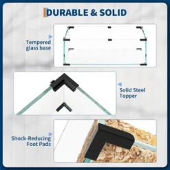 Large 3-Tier Hamster Cage With 7" Glass Bottom, Wheel, Hut & Accessories For Syrian/Dwarf Hamsters, Gerbils & Mice -Homfan GUEST 4c4809ce bfe1 49d8 b866 f44a05fb4be4